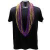 48" 12mm Round Metallic Purple and Gold Mardi Gras Beads Dozen (12 Necklaces) view 2