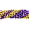 48" 12mm Round Metallic Purple and Gold Mardi Gras Beads Dozen (12 Necklaces) view 3