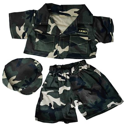 Army Green w/Cap Teddy Bear Clothes Fits Most 14"-18" Build-A-Bear and Make Your Own Stuffed Animals
