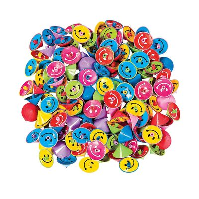 Fun Express - Smile Face Spin Tops - Toys - Value Toys - Tops - 144 Pieces