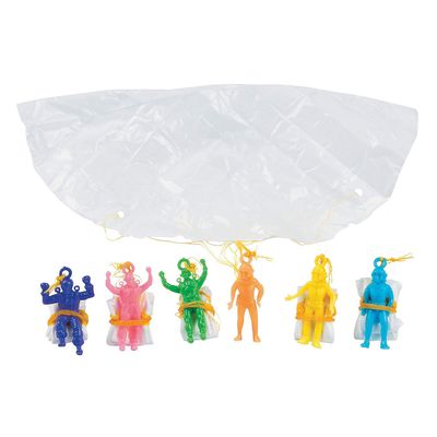 Fun Express - Mini Vinyl Paratroopers (6dz) - Toys - Character Toys - Wind Ups & Paratroopers - Valentine's Day Party Favors - 72 Pieces
