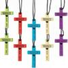 Fun Express - Gem Color Cross Necklaces (4dz) - Jewelry - Necklaces - Cross Necklaces - 48 Pieces view 1