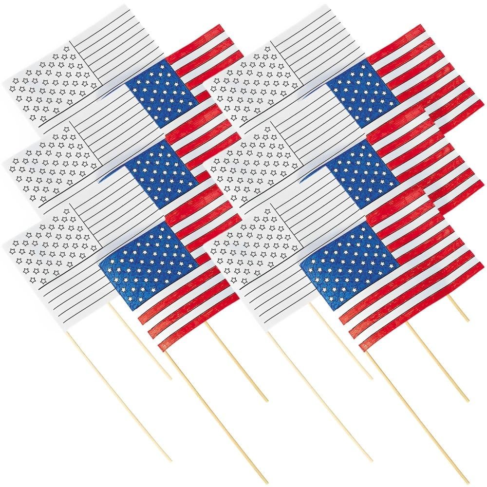 Color Your Own Usa Flags - Crafts for Kids and Fun Home Activities