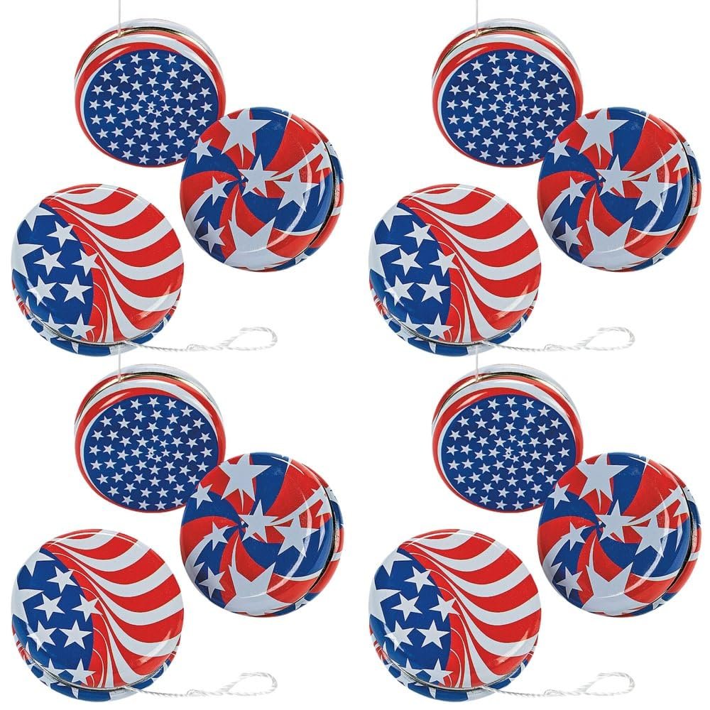 Fun Express - Patriotic YO-Yos for Fourth of July - Toys - Value Toys - Yo - Yos - Fourth of July - 12 Pieces
