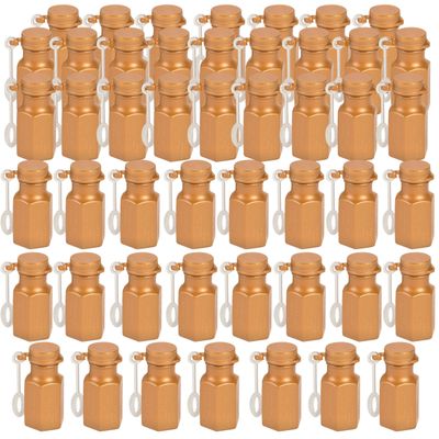 Fun Express - Metallic Gold Hexagon Bubble Bottles 0.3 - Toys - Bubbles - Bubble Bottles - 48 Pieces