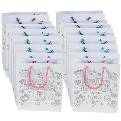 Color Your Own Mom Paper Gift Bags - Crafts for Kids and Fun Home Activities