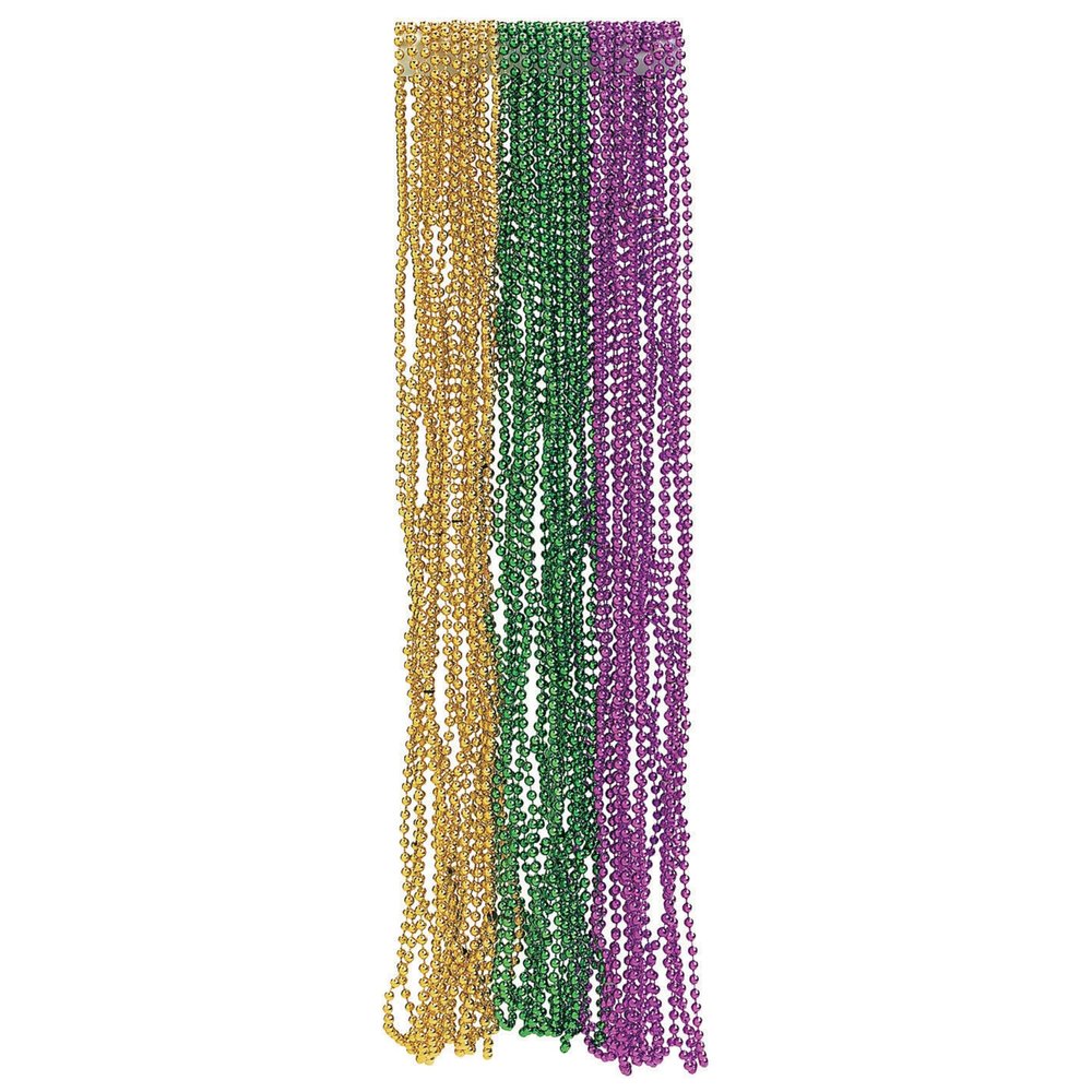 Fun Express Metallic Beaded Necklaces - 30' | Assorted Colors | 144 Pcs.