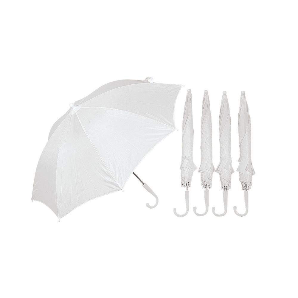 Fun Express White Umbrella for Kids DIY Paintable Craft Kit - 6 Pack Small Umbrellas for Girls Ages 4-8 | Decorative Children's Rain Protection with Safety Features for School Projects