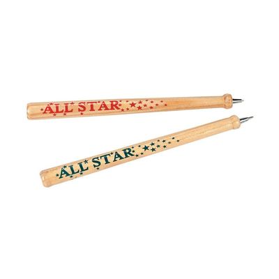 Fun Express Wooden Baseball Bat Pens - Set of 12 - Birthday Party Favors and Classroom Rewards
