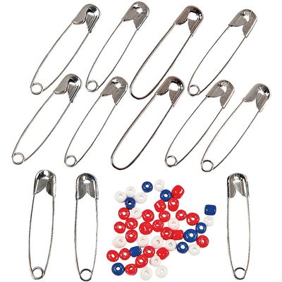American Flag Bead Pin Craft Kit - Makes 12-4th of July Crafts for Kids and Fun Home Activities