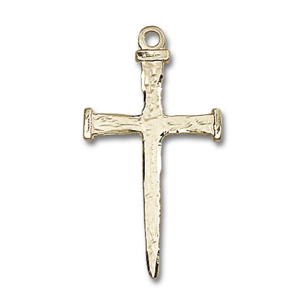 14kt Yellow Gold Nail Cross Medal 2 x 1 inches