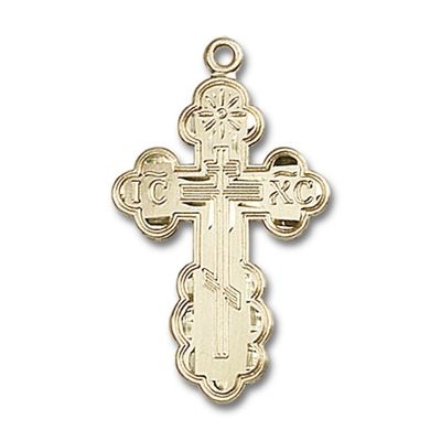 14kt Gold St. Olga Medal 1 1/8 x 5/8-inch Pendant