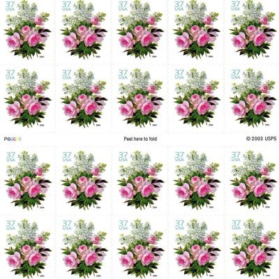 Garden Bouquet Full Pane of 20 x 37 Cent Stamps Scott #3836