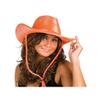 Brilliant orange velvet cowboy hat view 1