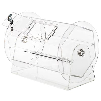 Midway Monsters Clear Acryclic Raffle Spinning Drum - Spinning Raffle Box for Balls, Chips, Tickets - Medium
