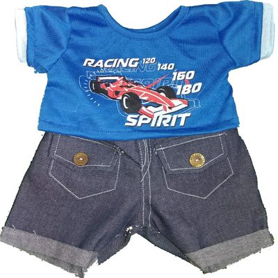 Cool Racecar Outfit Outfit Fits Most 14" - 18" Build-a-Bear and Make Your Own Stuffed Animals