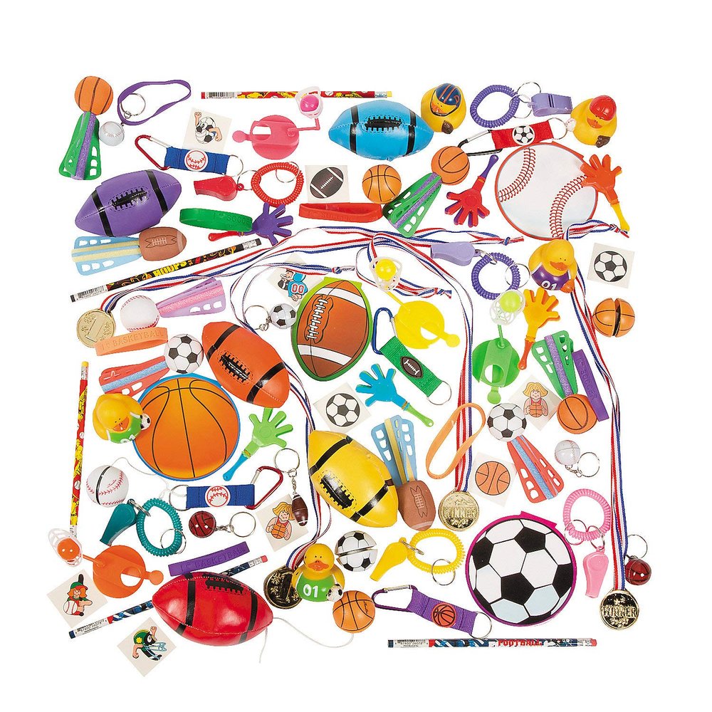 Fun Express - Mega Sports Novelty Assortment (250pc) - Toys - Assortments - 250Pc Assortments - 250 Pieces