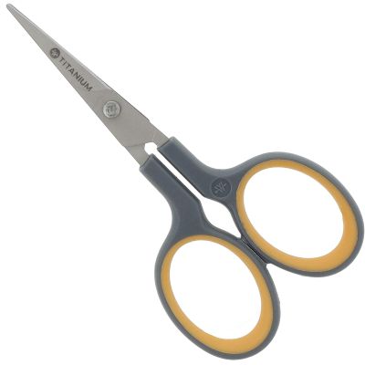 Westcott E-30444 00 4 inch Titanium Nitride Bonded Super Soft Grip Scissor, Curved - Grey/Yellow