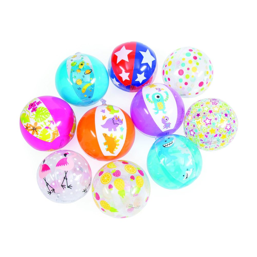 Fun Express 5" Mini Beach Balls, Bulk Set of 50, Small Beach Balls for School Treasure Chests, Beach and Pool Parties and Birthdays