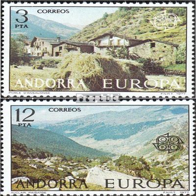 Andorra - Spanish Post 107-108 (Complete.Issue.) unmounted Mint/Never hinged ** MNH 1977 Europe (Stamps for Collectors) Landscapes