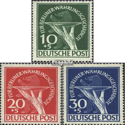 Berlin (West) 68-70 Tested (Complete.Issue.) unmounted Mint/Never hinged ** MNH 1949 Whrungsgeschdigte (Stamps for Collectors)