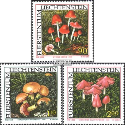 Liechtenstein 1252-1254 (Complete.Issue.) unmounted Mint/Never hinged ** MNH 2000 Rare Mushrooms (Stamps for Collectors) Plants/Mushrooms