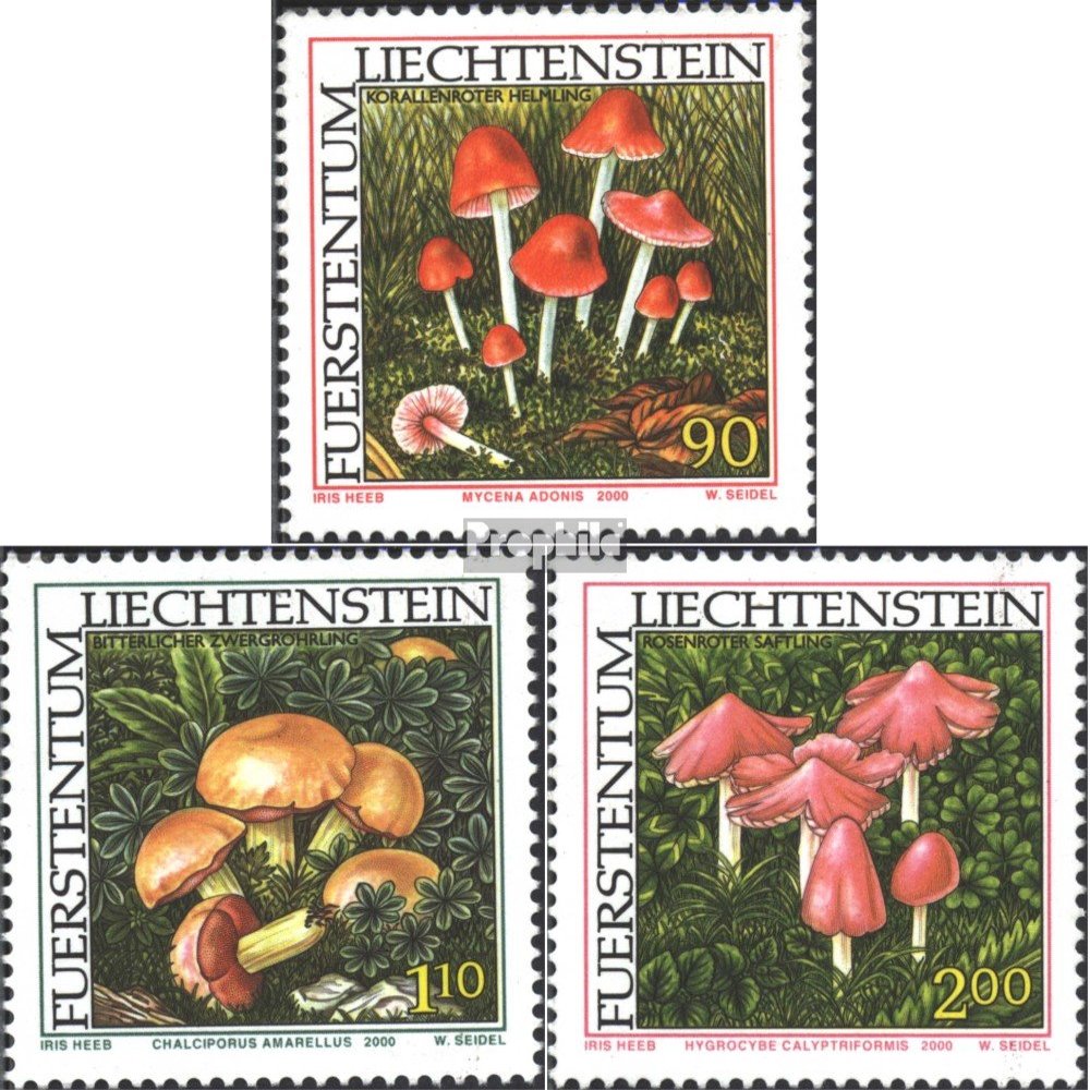 Liechtenstein 1252-1254 (Complete.Issue.) unmounted Mint/Never hinged ** MNH 2000 Rare Mushrooms (Stamps for Collectors) Plants/Mushrooms