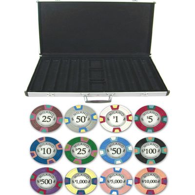 Claysmith Milano 10gm Premium 1000 Chip Clay Poker Set W/Aluminum Case - Choose Chips