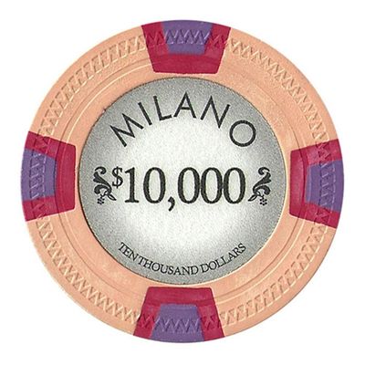 Claysmith Gaming $10000 Clay Composite 10 Gram Milano Poker Chips - Sleeve of 25