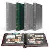 LIGHTHOUSE  PREMIUM Bonded Leather Cover Stockbook for Stamps - 32 Black Cardstock A4 Pages with Clear Strips and Double Linen Hinges - Green view 1