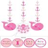3-Piece Hanging Decorations with Stickers, Ocean Preppy Girl view 1