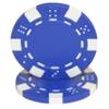(50) 11.5 Gram Striped Dice Blue Chips view 1