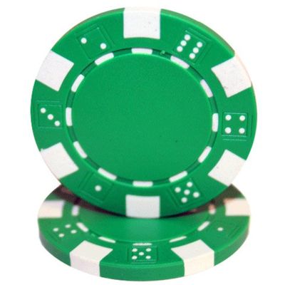 (50) 11.5 Gram Striped Dice Green Chips