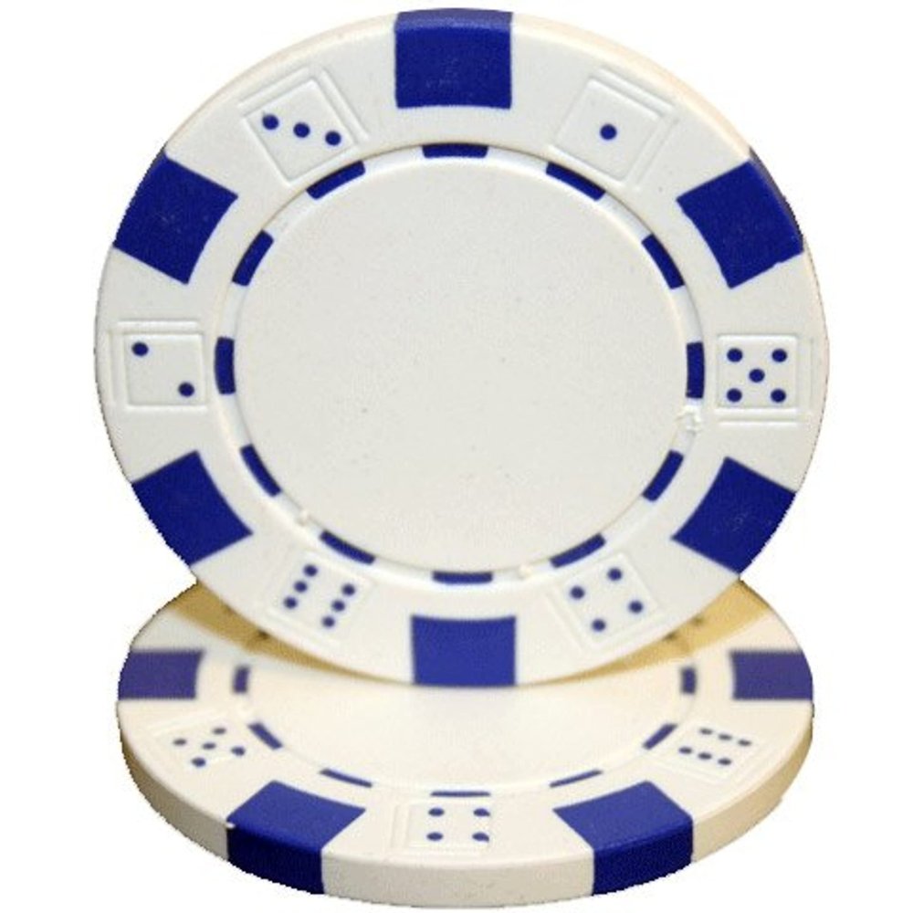 (50) 11.5 Gram Striped Dice White Chips