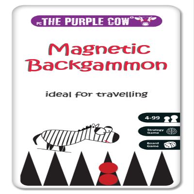 The Purple Cow Magnetic Travel Backgammon Game for Kids & Adults. Game for 2 Players. Hours of Fun, from 4 to 99 Years