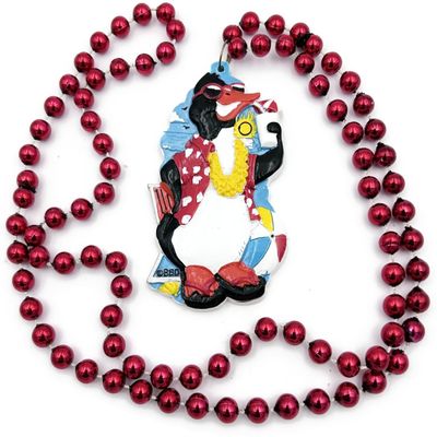 Penguin Mardi Gras Beads New Orleans Carnival Lousianna Cajun Creole Party