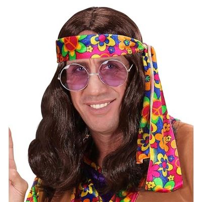 WIDMANN Lennon In Polybag - Brown Wig for Hair Accessory Fancy Dress