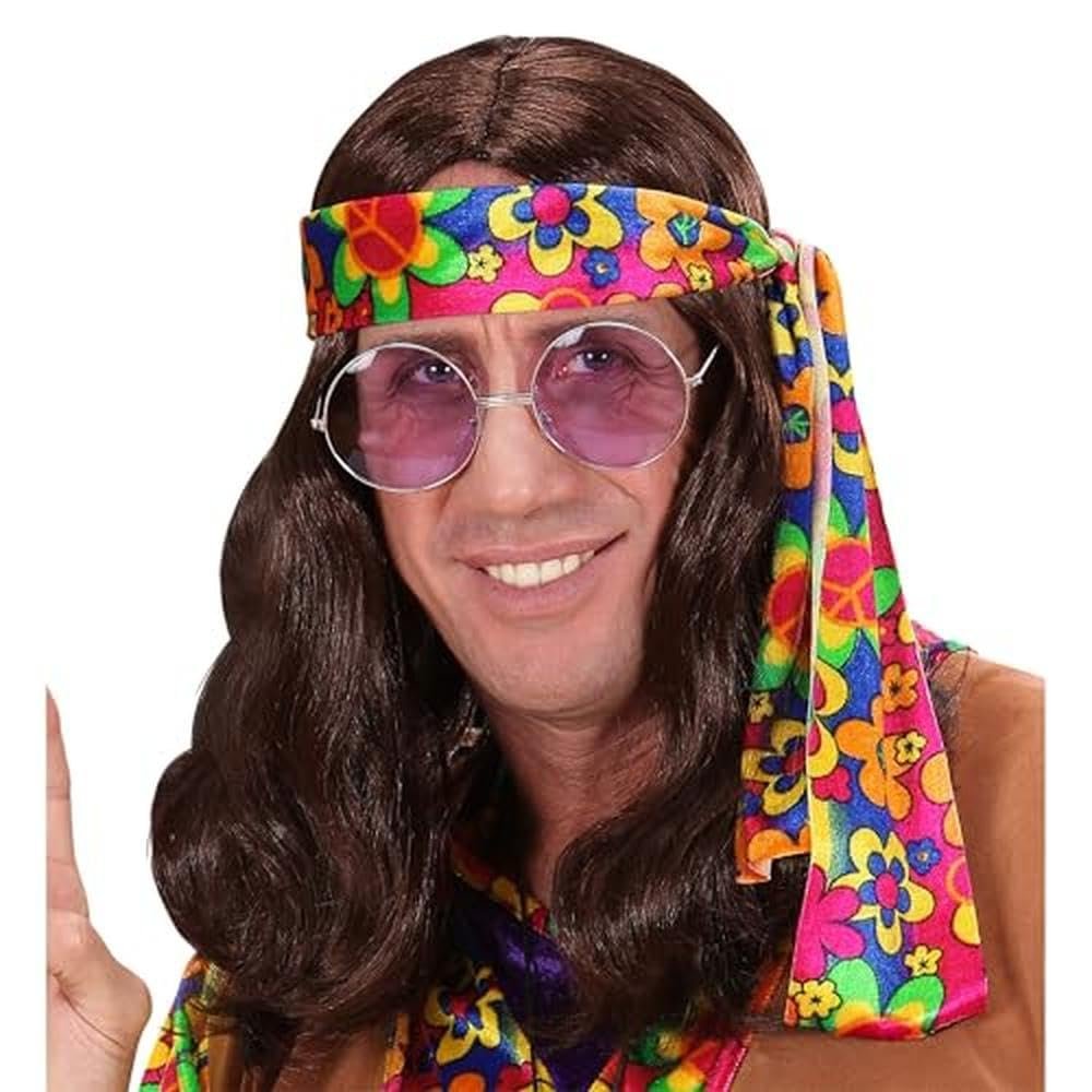WIDMANN Lennon In Polybag - Brown Wig for Hair Accessory Fancy Dress