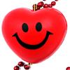 Smiley Happy Face Red Heart Mardi Gras Bead Neckace New Orleans Beads Lousiana Party view 2