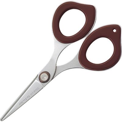 Kokuyo Clippy Non-Stick Scissors with Clip - Brown