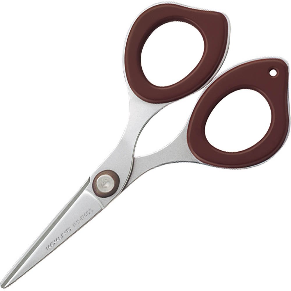 Kokuyo Clippy Non-Stick Scissors with Clip - Brown