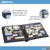 LIGHTHOUSE  PREMIUM Bonded Leather Cover Stockbook for Stamps - 64 Black Cardstock A4 Pages with Clear Strips and Double Linen Hinges - Slipcase Included - Green view 2