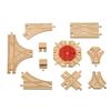 Maxim Enterprise, inc. Expansion Wooden Train Tracks Switch with Railway Crossing Track, Genuine Hardwood Tracks Compatible with Thomas & Friends, Brio Train Accessories, Melissa and Doug, 11 Piece view 1