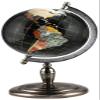 American Atelier Polished Stone Globe with Bow Shaped Brass Stand, Black view 1