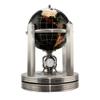American Atelier Polished Stone Globe with Brass Clock Stand, Black view 1