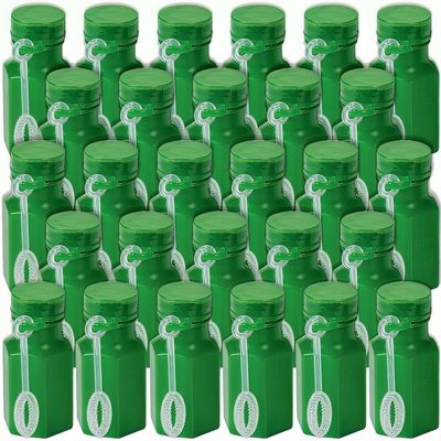 Green Hexagon Shaped Mini Bubble Bottles - Party Favors and Toys - Bulk Set of 48 Pieces
