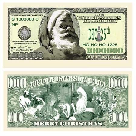 (10) Modern Santa Claus Million Dollar Bill
