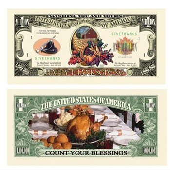 (25) Thanksgiving Million Dollar Bill