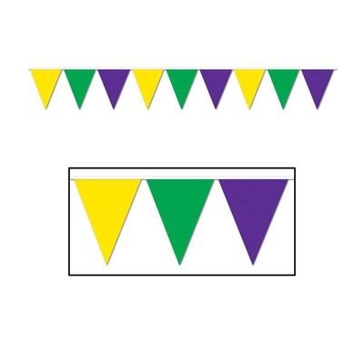 Green, Gold and Purple Pennant Banner