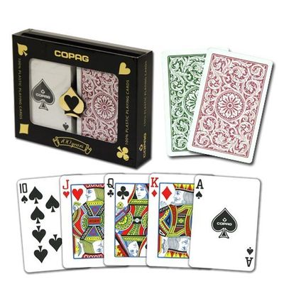 Copag Bridge Size Regular Index 1546 Playing Cards (Green Burgundy Setup)